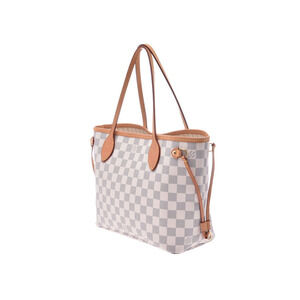 Louis Vuitton Azur Damier Pouch Handbag Neverfull Leather White